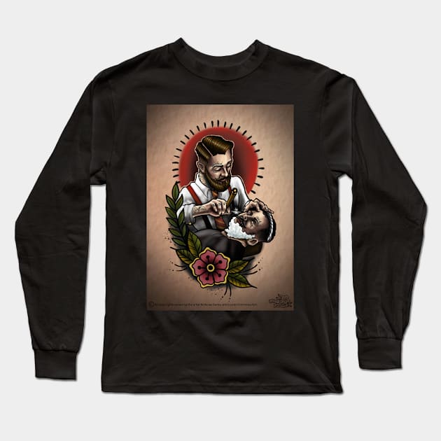 Wet shave Long Sleeve T-Shirt by Nickdancytattoo